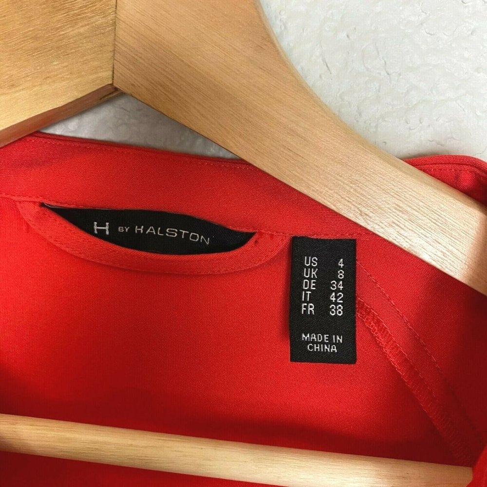 H by Halston Zip Front Bomber Jacket Size 4 Drawstring Sleeves Candy Red A350234 - Picture 5 of 8
